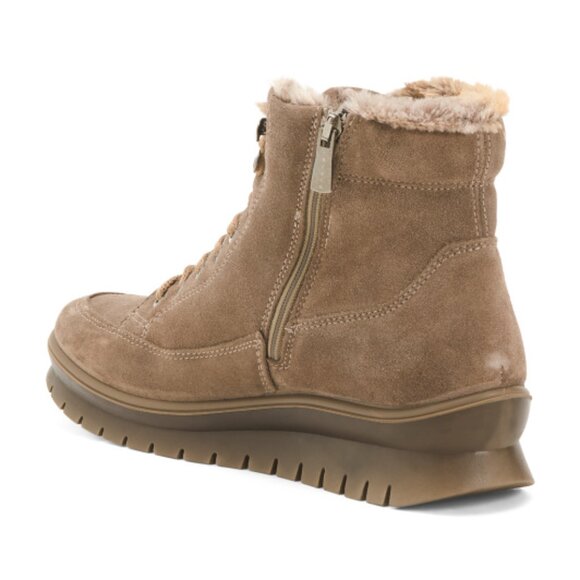 NEW IGI&CO Made In Italy Suede Lace Up Booties Taupe for women 364tn - Picture 2 of 6